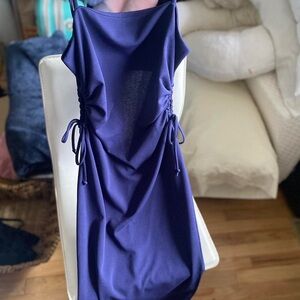 Altar’d State NWT Medium Navy Blue Square Neck Spaghetti Strap‎ Midi Dress